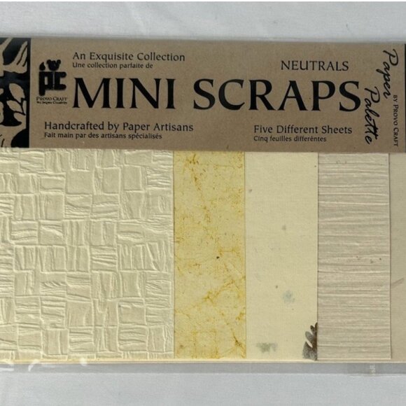 2 NEW Packs Provo Craft Mini Scraps Neutrals Paper Palette Scrapbooking - Picture 2 of 3